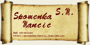 Spomenka Mančić vizit kartica